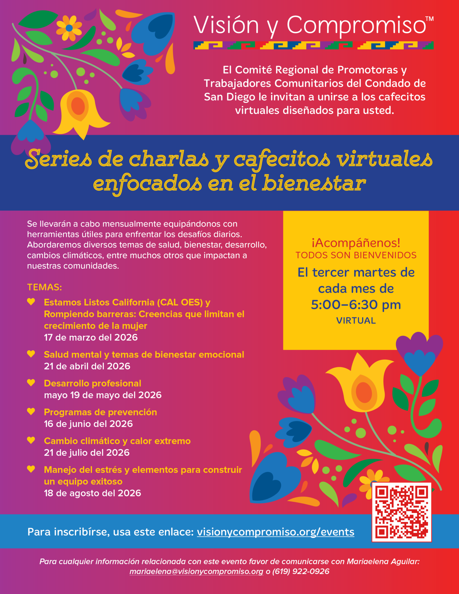 ¡Acompáñenos! | Series de charlas y cafecitos virtuales enfocados en el bienestar